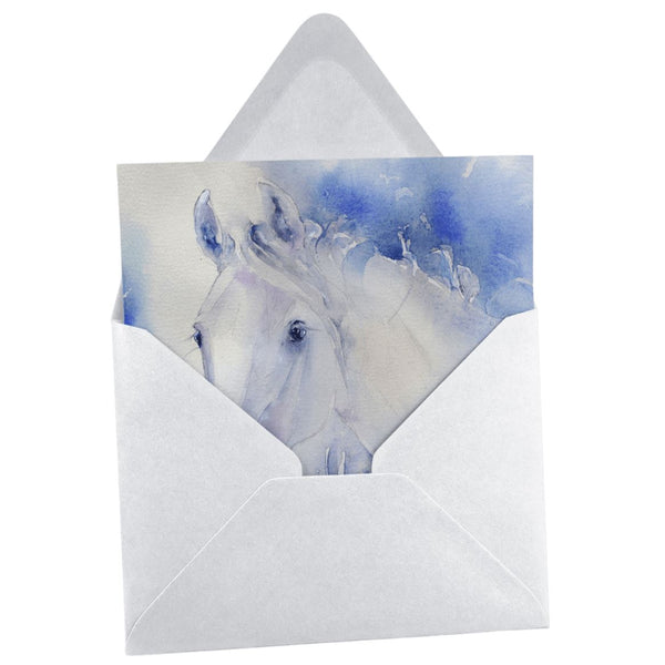 Grey Mare Horse Greeting Card designed by artist Sheila Gill