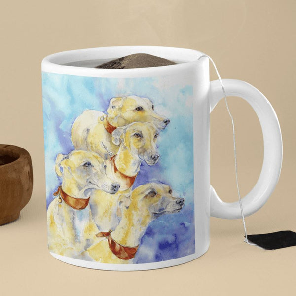 Greyhounds dogs Ceramic Mug designed by artist Sheila Gill