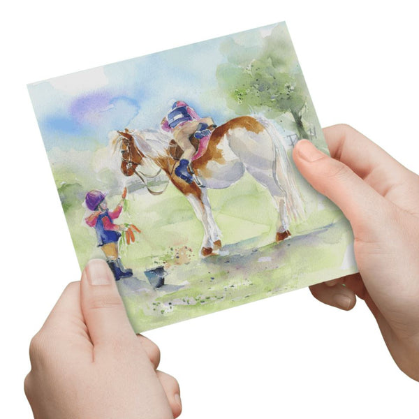 Gymkhana Pony Greeting Card designed by artist Sheila Gill