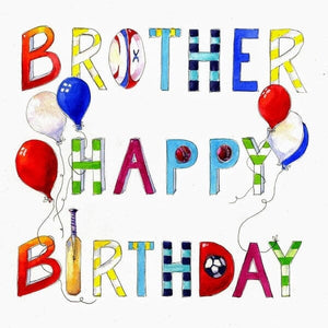 Happy Birthday Brother Card designed by artist Sheila Gill