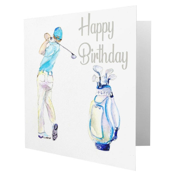 Happy Birthday Golf Greeting Card designed by artist Sheila Gill