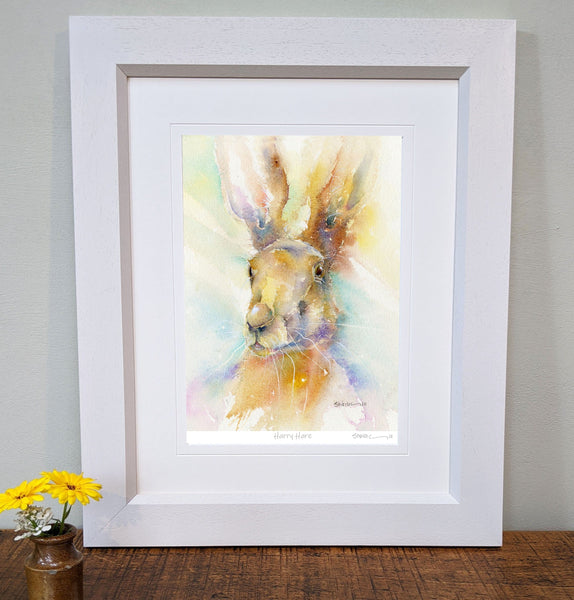 Harry the Hare Art Print designed by artist Sheila Gill
