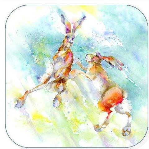 Hares Boxing Coaster Sheila Gill Fine Art