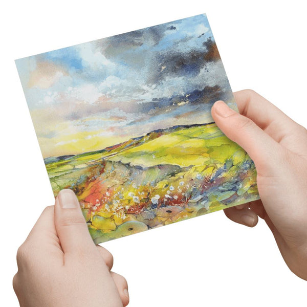 Higger Tor Derbyshire Greeting Card designed by artist Sheila Gill