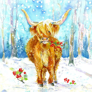 Highland Cow Christmas Card Pack Sheila Gill Fine Art 