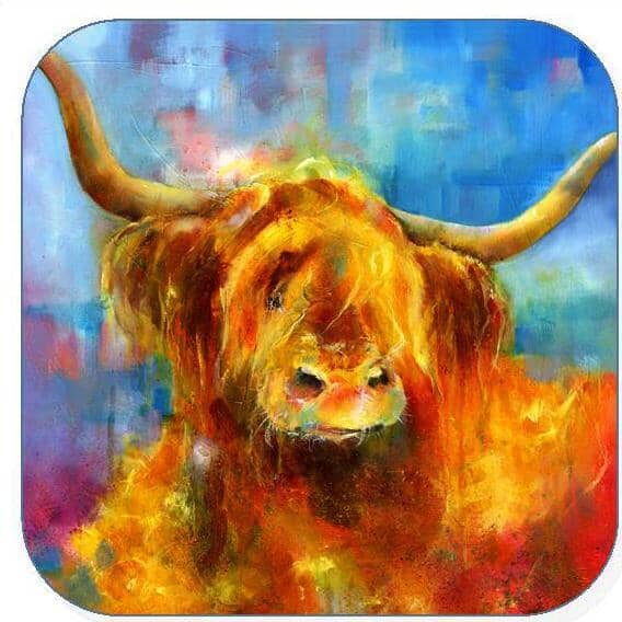 Highland Cow Coaster Sheila Gill Fine Art