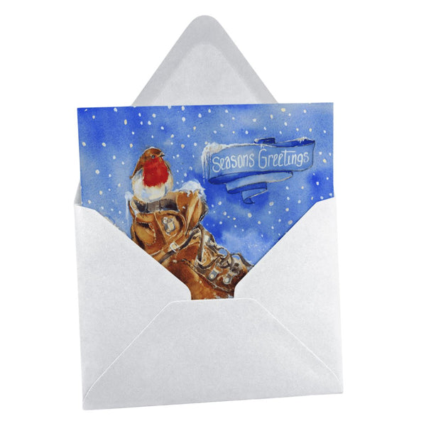 Hiking in the Snow Christmas Card Pack Sheila Gill Fine Art