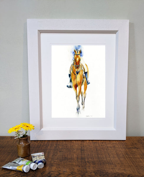 Horse Dressage Art Print designed by artist Sheila Gill