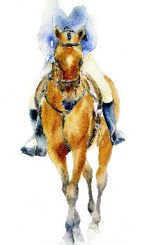 Horse Dressage Art Print designed by artist Sheila Gill
