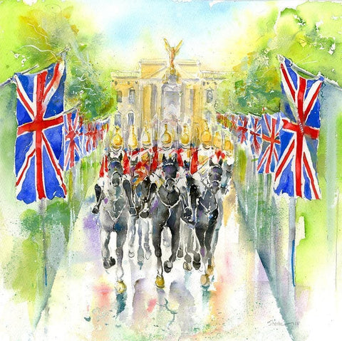 Horse Guards Parade Greeting Card designed by artist Sheila Gill