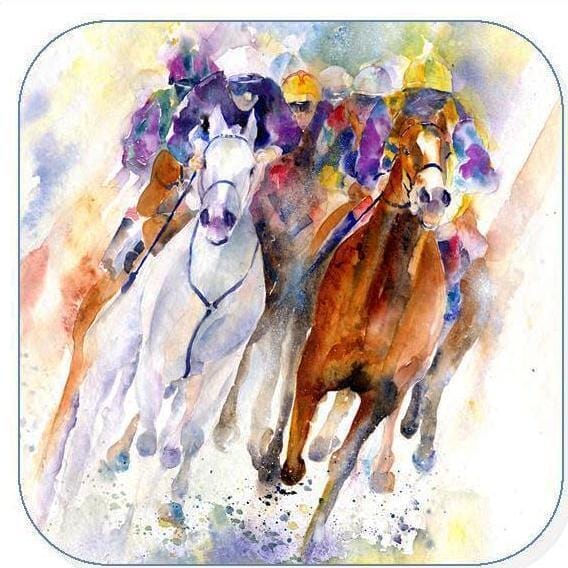 Horse Racing Coaster Sheila Gill Fine Art