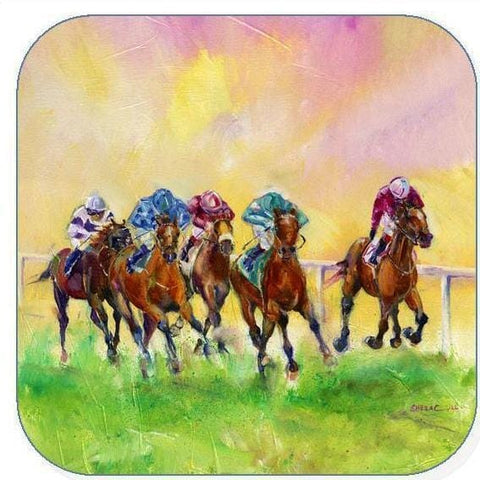 Horse Racing Coaster Sheila Gill Fine Art 