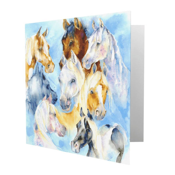 Horses Greeting Card designed by artist Sheila Gill