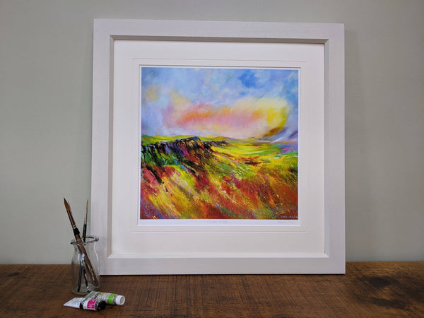Impressions of Curbar Edge - Peak District, Derbyshire Art Print designed by artist Sheila Gill