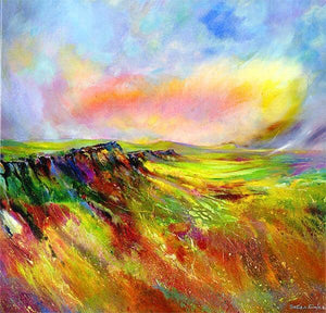Impressions of Curbar Edge Peak District Derbyshire Landscape Art Print artist Sheila Gill
