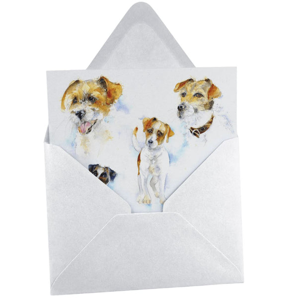 Jack Russell Dog Greeting Card designed by artist Sheila Gill