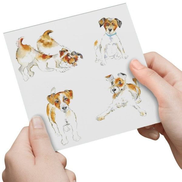 Jack Russell Dog Greeting Card designed by artist Sheila Gill