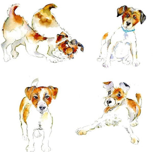 Jack Russell Terrier Dogs Art Print designed by artist Sheila Gill
