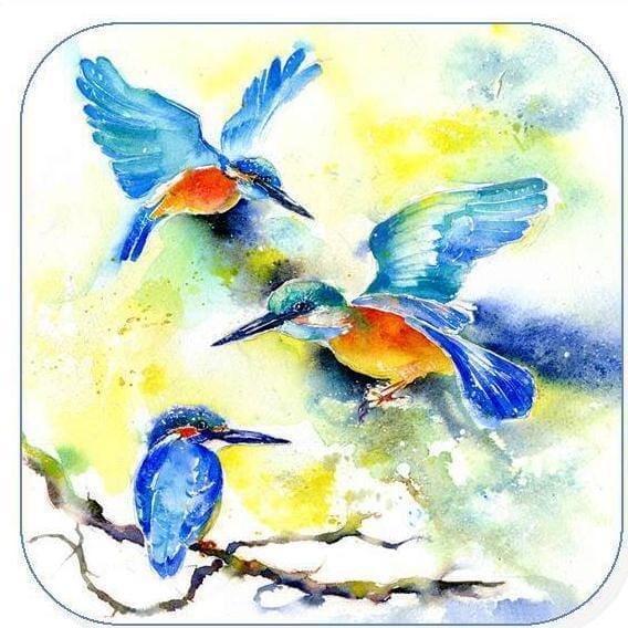 Kingfisher Bird Coaster Sheila Gill Fine Art