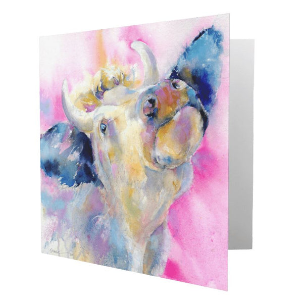 Cow Greeting Card designed by artist Sheila Gill