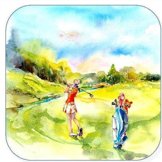 Ladies Golf Coaster Sheila Gill Fine Art