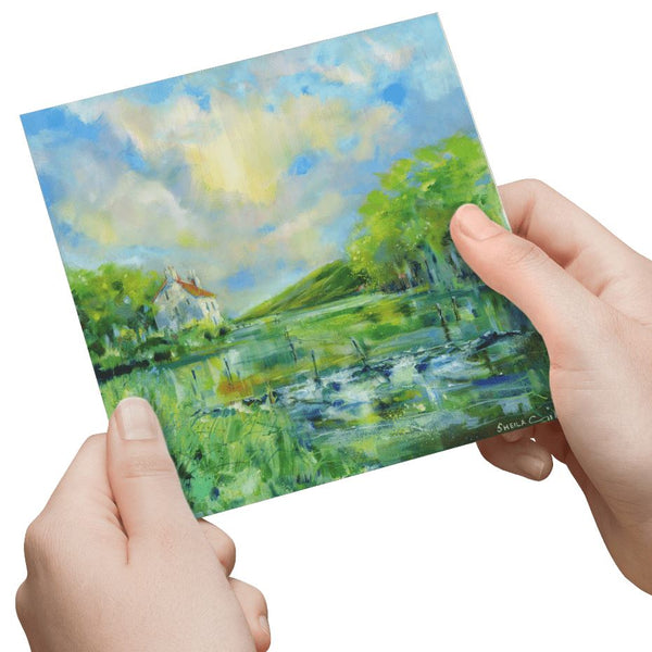 Lake House Greeting Card designed by artist Sheila Gill