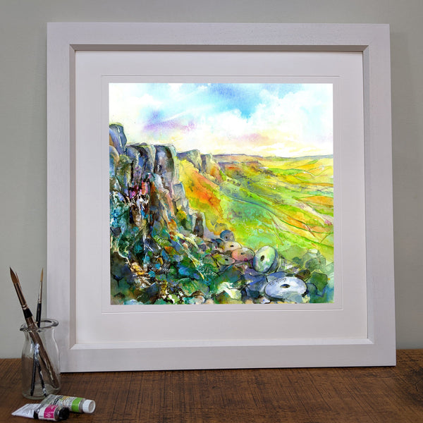 Curbar Edge, Peak District Framed Art Print designed by artist Sheila Gill