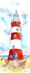 Lighthouse Greeting Card designed by artist Sheila Gill