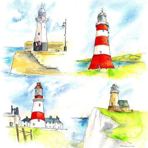 Lighthouses Greeting Cards designed by artist Sheila Gill
