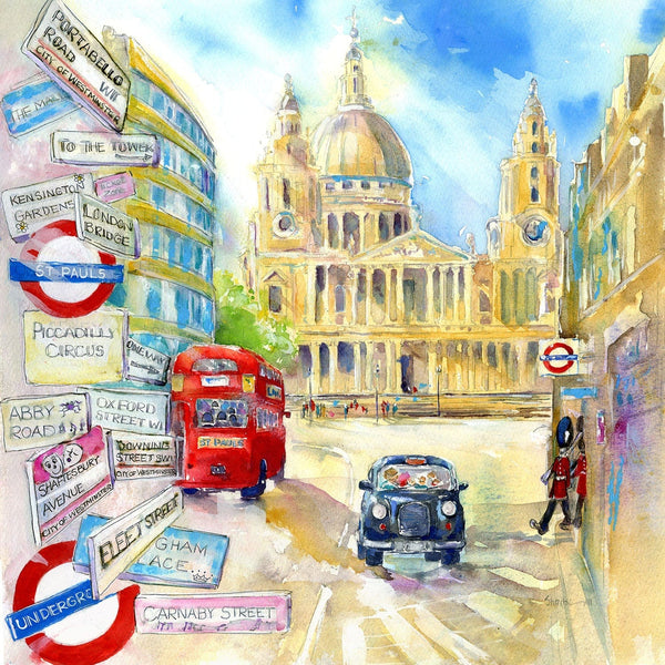 London's Biggest Icons Greeting Card designed by artist Sheila Gill