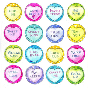 Love hearts greeting card designed by artist Sheila Gill