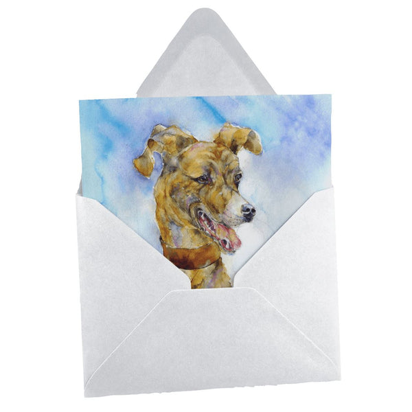 Lurcher Dog Greeting Card designed by artist Sheila Gill