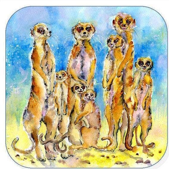 Meerkats Coaster Sheila Gill Fine Art