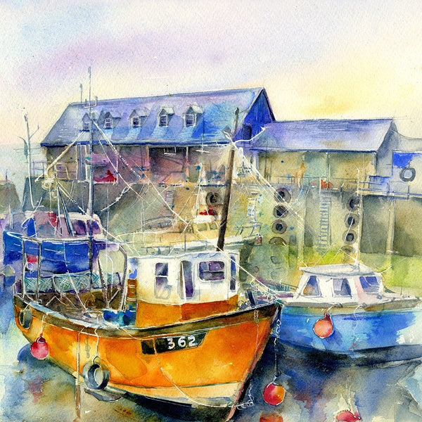 Mevagissey, Cornwall Greeting Card designed by artist Sheila Gill
