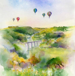 Monsal Dale Balloons Greeting Cards designed by artist Sheila Gill
