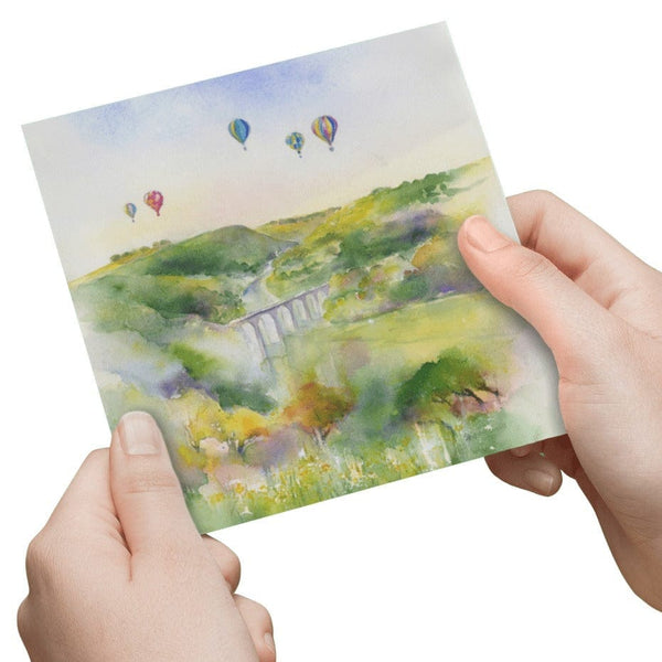 Monsal Dale Balloons Greeting Cards designed by artist Sheila Gill