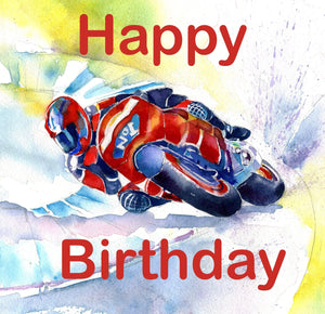 Happy Birthday Motorbike Card