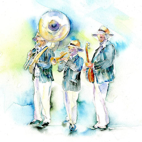Musical Band Greeting Card designed by artist Sheila Gill