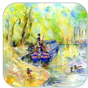 Narrowboats Coaster Sheila Gill Fine Art