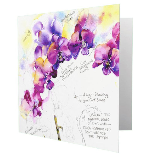 Orchid Flower Art Greeting Card