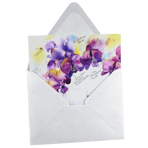 Orchid Flower Art Greeting Card