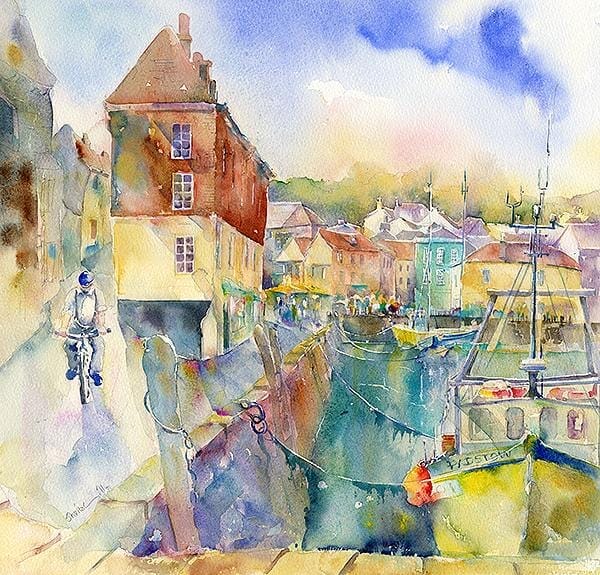 Padstow, Cornwall Greeting Card designed by artist Sheila Gill
