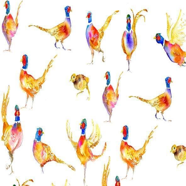 Pheasant Gift Wrap designed by artist Sheila Gill