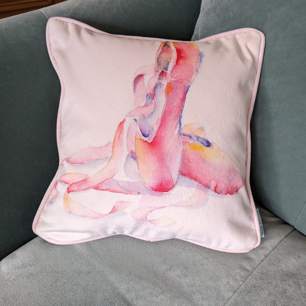 Complete with Synthetic Pad Pink Ballet Slippers Small Cushion Sheila Gill Fine Art