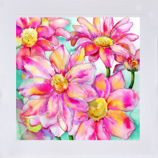 Pink Daisy - Flower Art Picture contemporary home or corporate decor designed by artist Sheila Gill