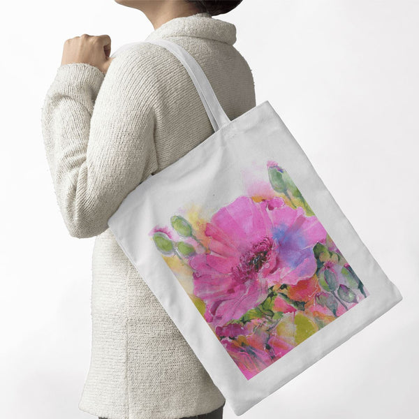 Pink Poppy Tote Bag Sheila Gill Fine Art 