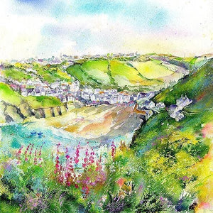 Port Isaac Bay, Cornwall Art Print designed by artist Sheila Gill
