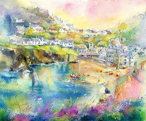 Port Isaac Harbour, Cornwall Art Print designed by artist Sheila Gill
