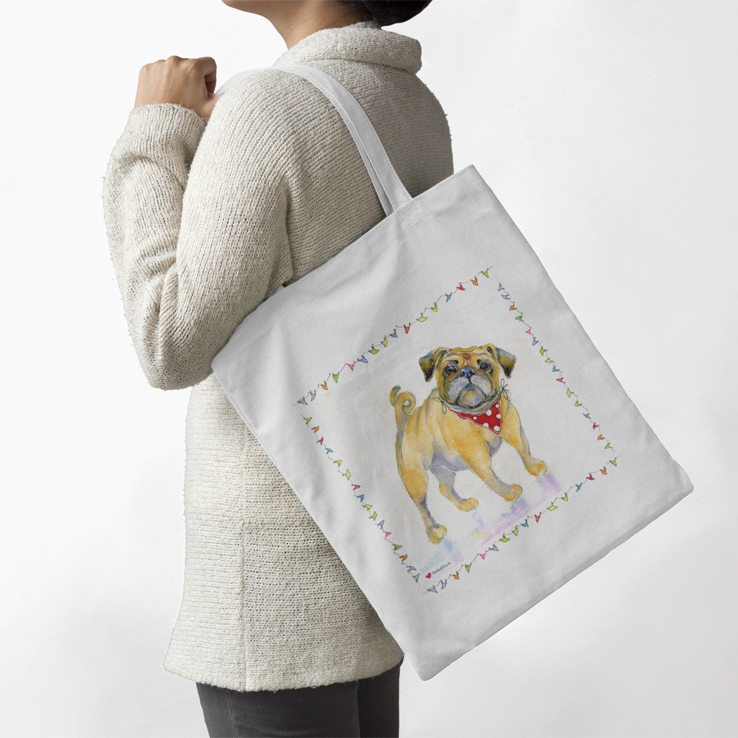 Pug Dog Tote Bag Sheila Gill Fine Art 