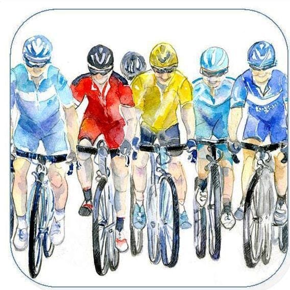 Racing Cyclists Coaster Sheila Gill Fine Art